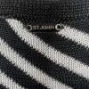 St John Sport Knit Dress Size Large Black White Striped Sheath Kimono Sleeves