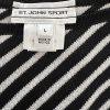 St John Sport Knit Dress Size Large Black White Striped Sheath Kimono Sleeves