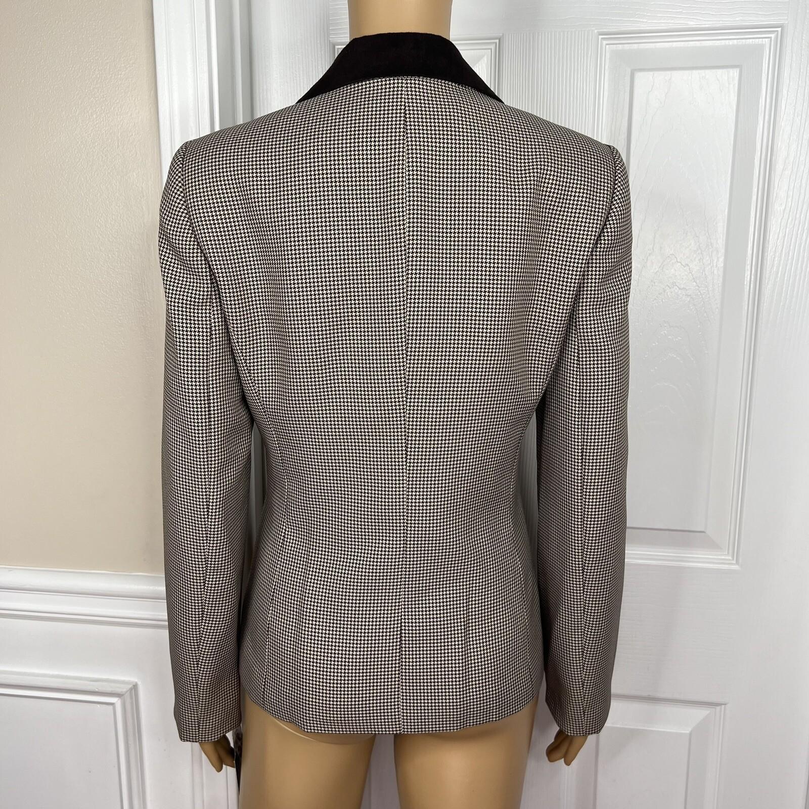 New LE SUIT 2PC Brown Polyester Lined Notch Collar Pant Suit Size 4 MSRP 0