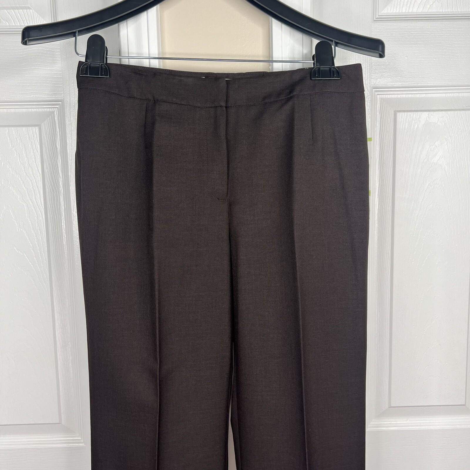 New LE SUIT 2PC Brown Polyester Lined Notch Collar Pant Suit Size 4 MSRP 0