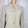 TAHARI ASL 2PC Beige Striped Polyester Rayon Notch Collar Pant Suit Size 10P