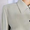 TAHARI ASL 2PC Beige Striped Polyester Rayon Notch Collar Pant Suit Size 10P