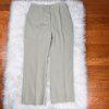 TAHARI ASL 2PC Beige Striped Polyester Rayon Notch Collar Pant Suit Size 10P