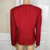 Adrianna Papell Acrylic Polyester Metallic Blazer Size 8 Red Beaded Collarless