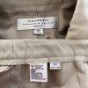 TAHARI ASL 2PC Beige Striped Polyester Rayon Notch Collar Pant Suit Size 10P
