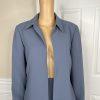 Le Suit Women Polyester Skirt Suit Size 12P  Century Blue Open Front 2PC New