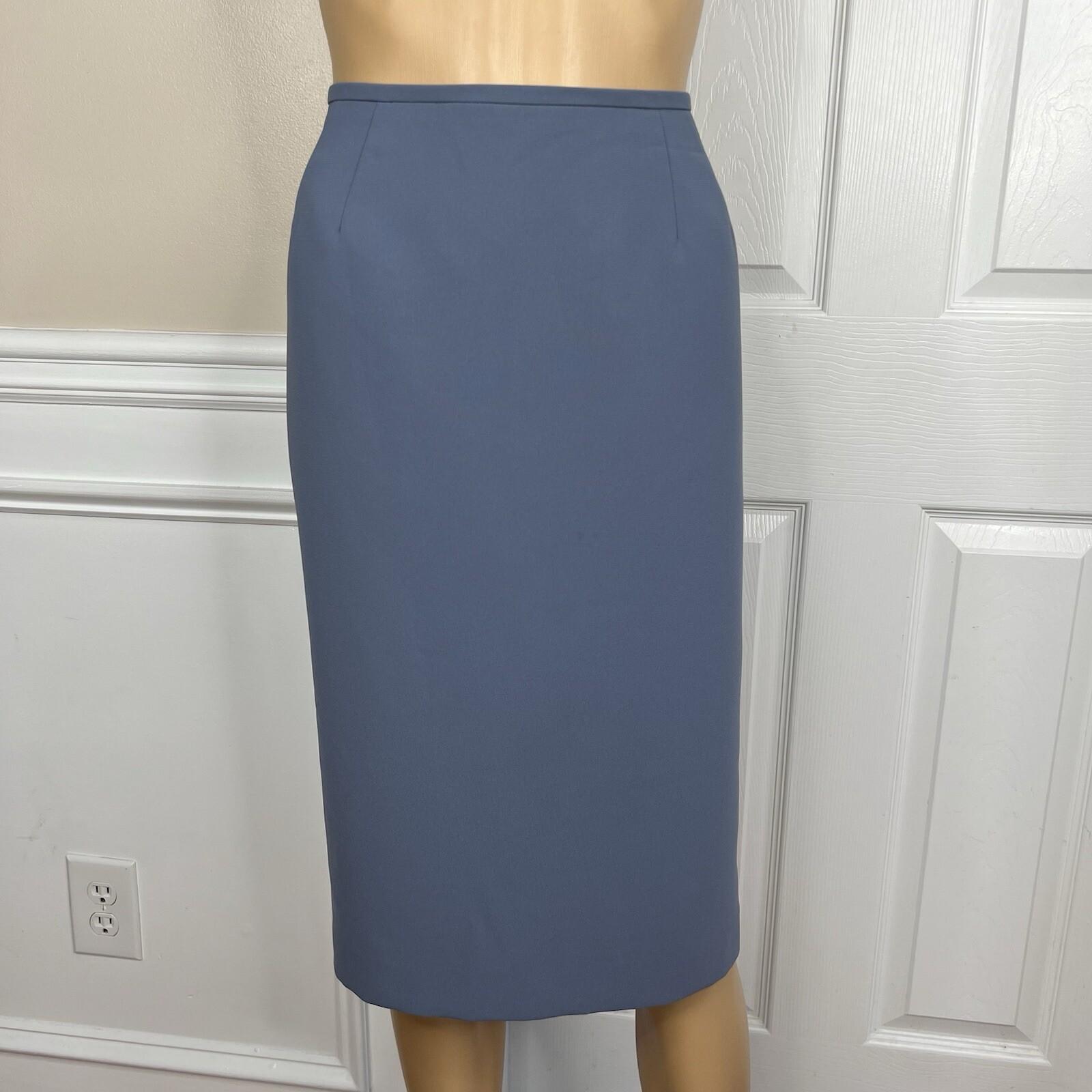 Le Suit Women Polyester Skirt Suit Size 12P  Century Blue Open Front 2PC New