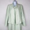Le Suit Polyester Metallic Dress Suit Size 6 Aquamarine Open Front Lined 2PC