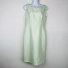 Le Suit Polyester Metallic Dress Suit Size 6 Aquamarine Open Front Lined 2PC