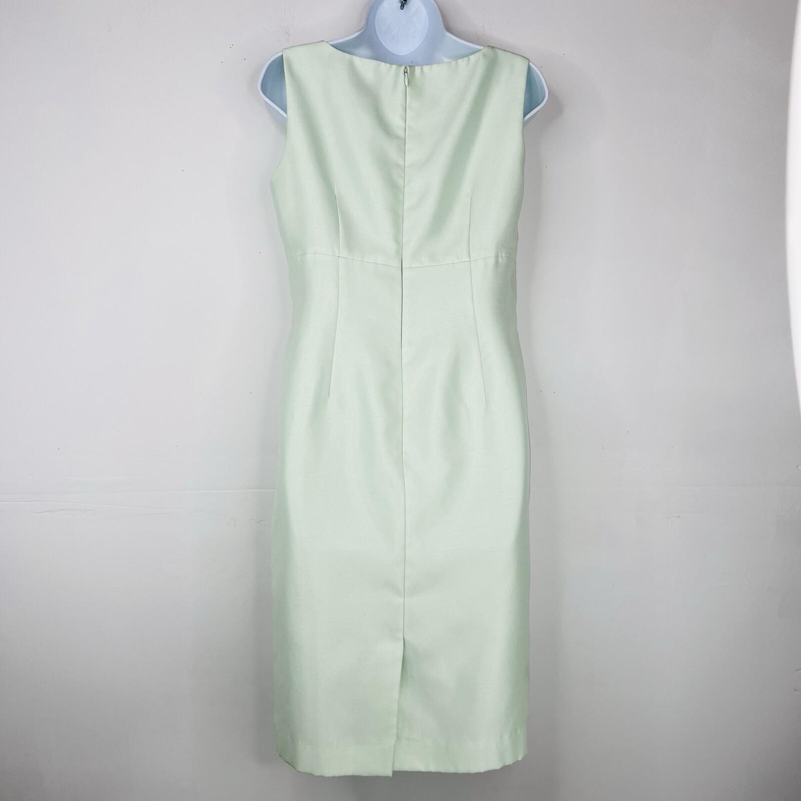 Le Suit Polyester Metallic Dress Suit Size 6 Aquamarine Open Front Lined 2PC