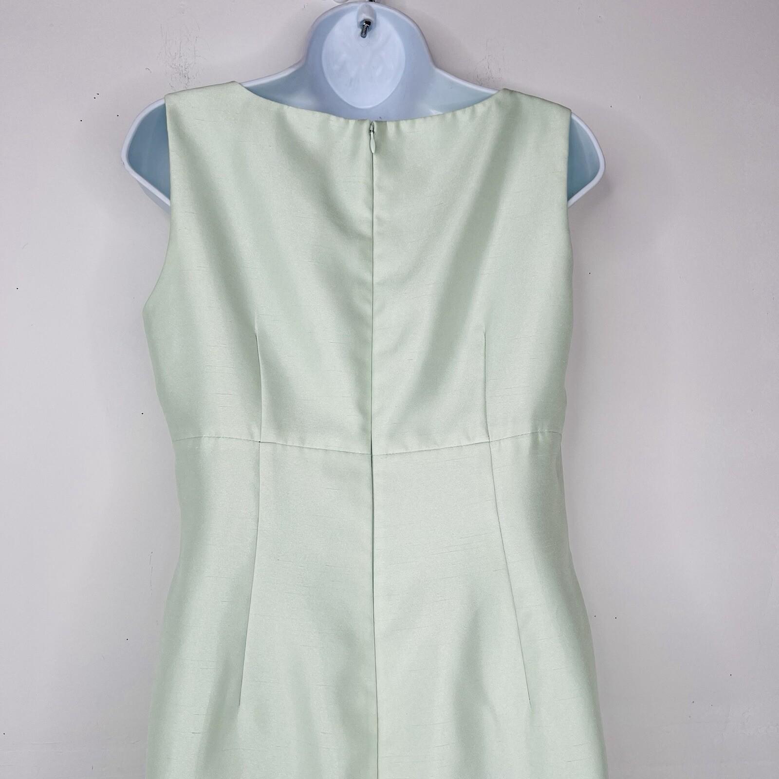 Le Suit Polyester Metallic Dress Suit Size 6 Aquamarine Open Front Lined 2PC