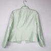 Le Suit Polyester Metallic Dress Suit Size 6 Aquamarine Open Front Lined 2PC