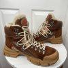 Gucci X Sega Suede Leather Shearling Hiking Sneakers 9 Fur Calfskin Flashtrek