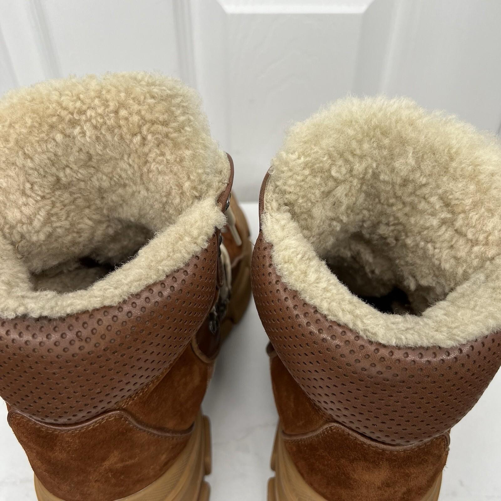 Gucci X Sega Suede Leather Shearling Hiking Sneakers 9 Fur Calfskin Flashtrek