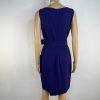 Calvin Klein Sheath Dress 8 Purple Belted Pockets Scoop Neck Knee Length Career