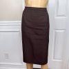 LE SUIT 2PC Brown Yellow Polyester Lined Peak Collar Cocktail Skirt Suit Size 8