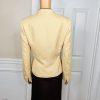 LE SUIT 2PC Brown Yellow Polyester Lined Peak Collar Cocktail Skirt Suit Size 8