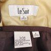 LE SUIT 2PC Brown Yellow Polyester Lined Peak Collar Cocktail Skirt Suit Size 8