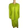 K&B Polyester Skirt Suit Top 16 Lime Green Embroidered Beaded Open Front 2PC