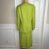 K&B Polyester Skirt Suit Top 16 Lime Green Embroidered Beaded Open Front 2PC