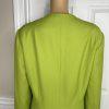 K&B Polyester Skirt Suit Top 16 Lime Green Embroidered Beaded Open Front 2PC