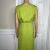 K&B Polyester Skirt Suit Top 16 Lime Green Embroidered Beaded Open Front 2PC