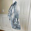 ALBERTO MAKALI Ivory Gray Overlay Cascading With drape Open Front Cardigan Sz M