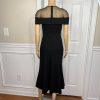 New ELLIATT Black Asymmetrical Bodycon Stretch Fishnet Cocktail Midi Dress SZ S