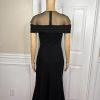 New ELLIATT Black Asymmetrical Bodycon Stretch Fishnet Cocktail Midi Dress SZ S