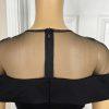 New ELLIATT Black Asymmetrical Bodycon Stretch Fishnet Cocktail Midi Dress SZ S