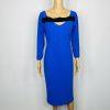 Chiara Boni La Petite Robe Arethusa Royal Blue Midi Dress Size 12 Stretch New