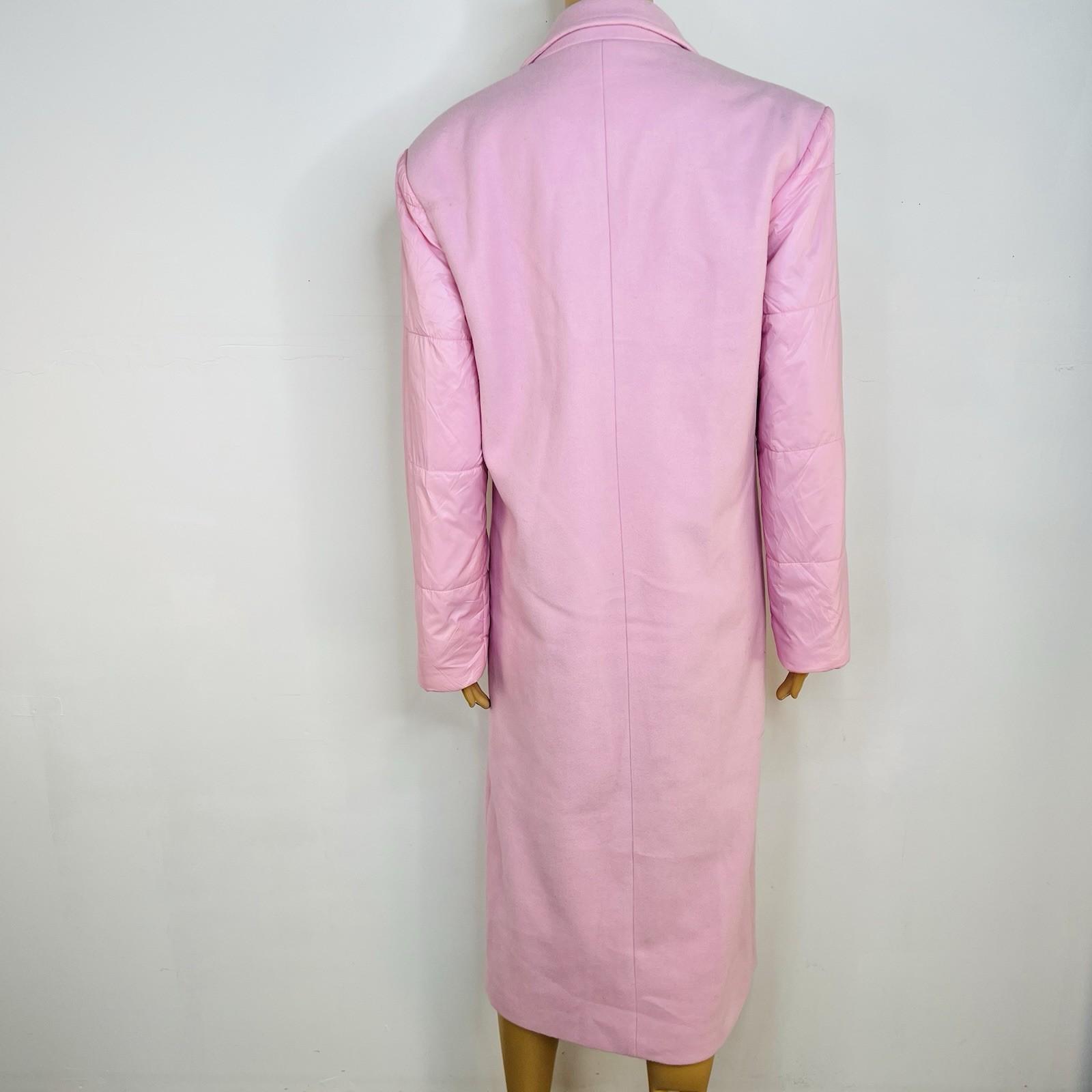 FashionNova Change of Season Pink Coat Size S Puffy Sleeves Midi Princess Roomy