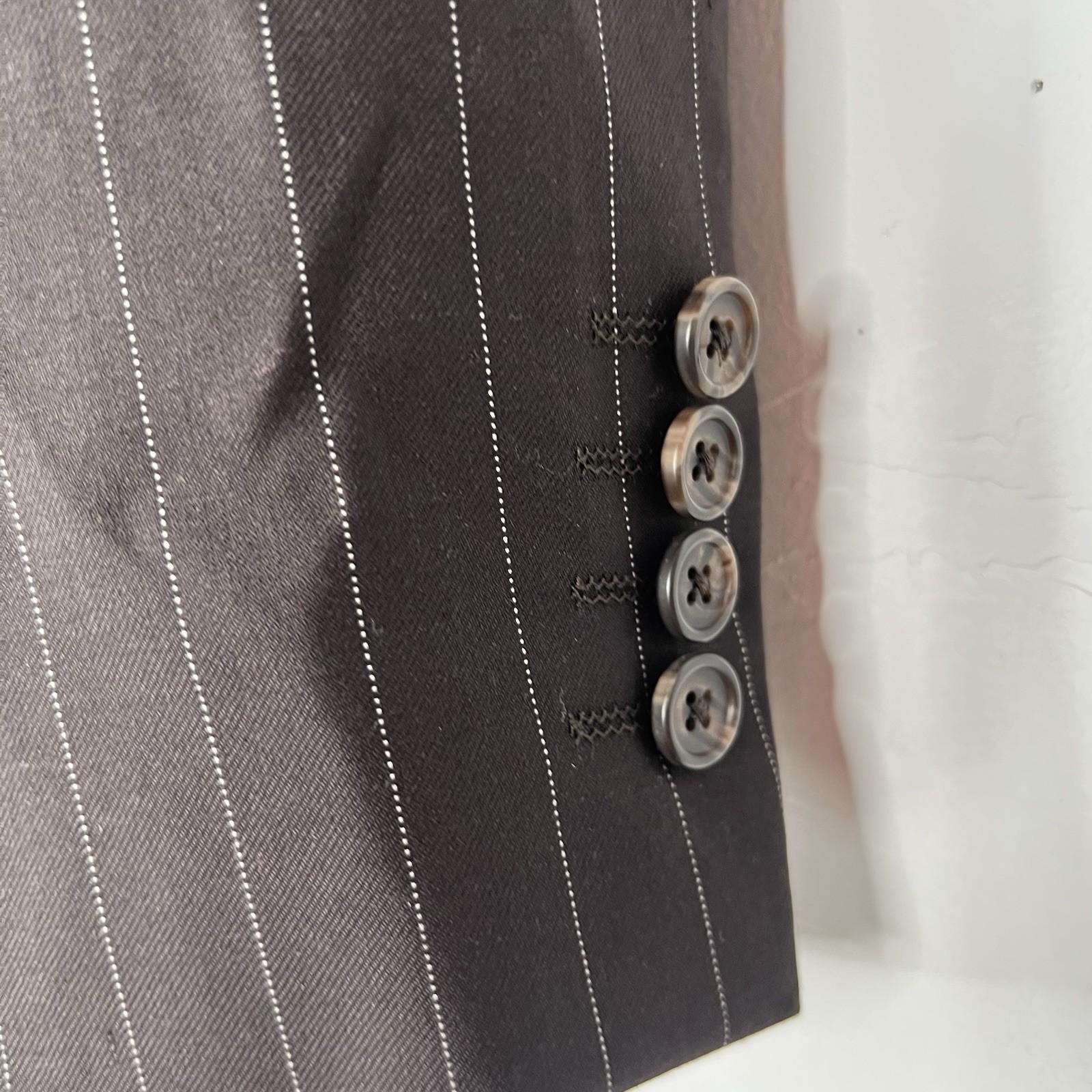 Ralph Ralph Lauren Suit Mens 42R Wool 3PC Jacket Vest Pants Brown Striped