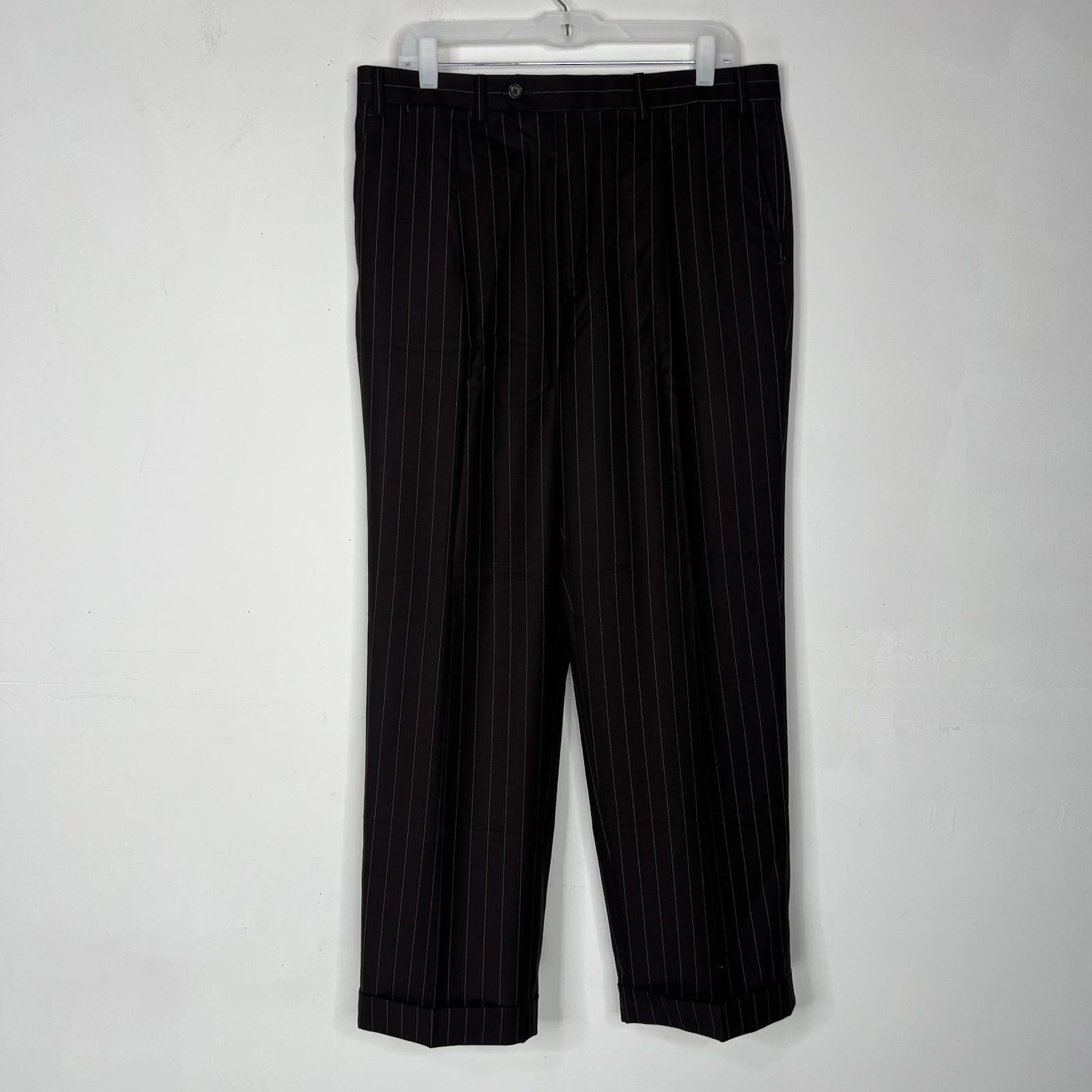 Ralph Ralph Lauren Suit Mens 42R Wool 3PC Jacket Vest Pants Brown Striped