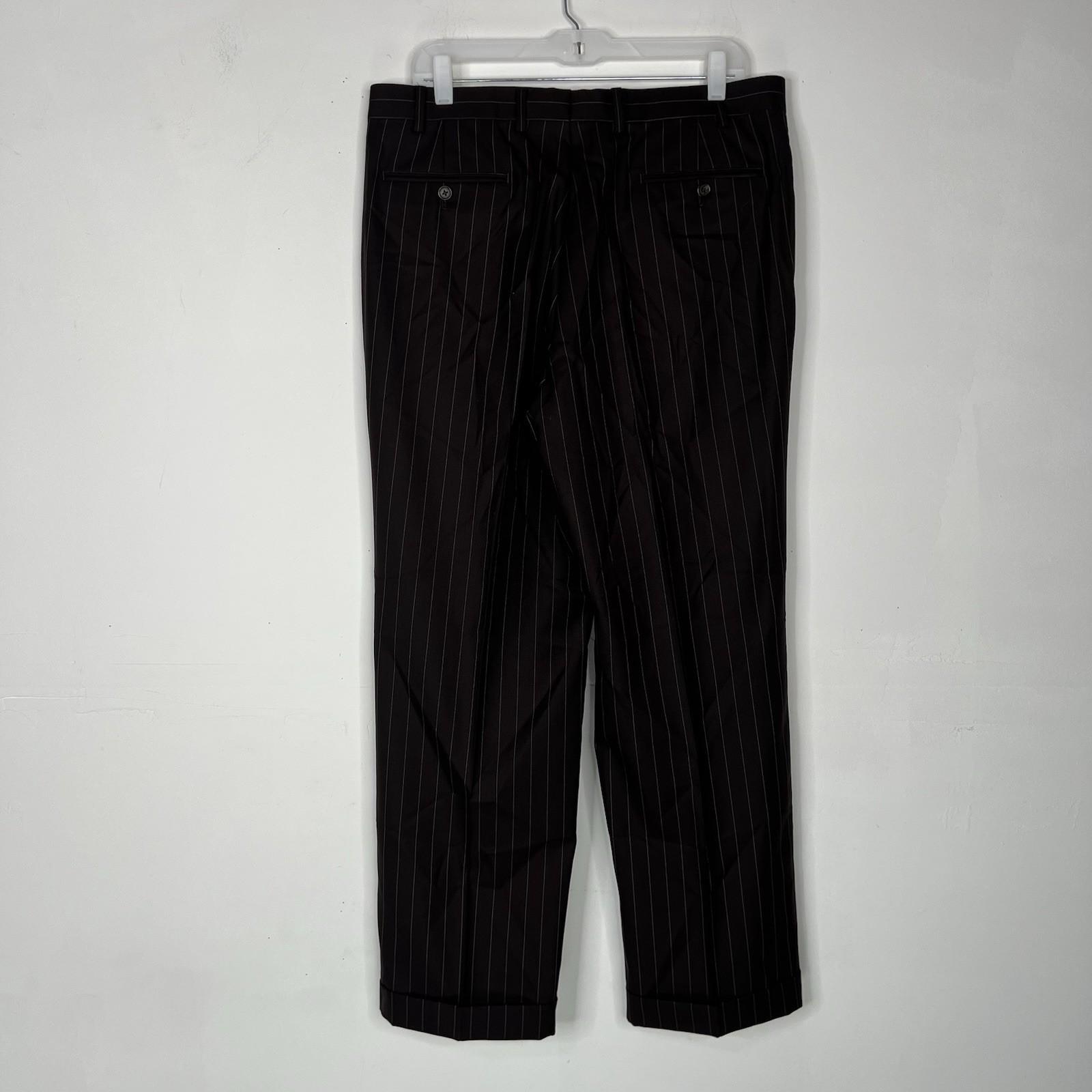 Ralph Ralph Lauren Suit Mens 42R Wool 3PC Jacket Vest Pants Brown Striped