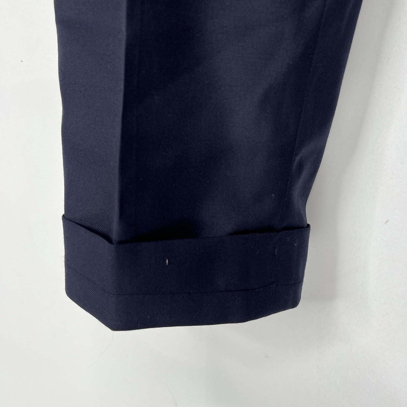 SuitSupply Slim Leg Straight Brescia Trousers Wool Pants 42x29 Navy Flat Front