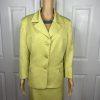 KASPER Women 2PC Lime Polyester Lined Peak Collar Cocktail Skirt Suit Size 18