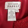 Adrianna Papell Acrylic Polyester Metallic Blazer Size 8 Red Beaded Collarless
