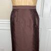 Lily &Taylor Polyester Metallic Skirt Suit 10 Blue Brown Pleated Ruffle 2PC