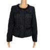 ALFANI 1PC Women Black Tweed Metallic Lined Collarless Blazer Size 4