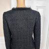 ALFANI 1PC Women Black Tweed Metallic Lined Collarless Blazer Size 4