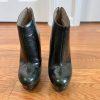 CHIARA FERRAGNI Made In Italy Deep Green Leather High Heels Booties Size 8