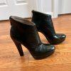 CHIARA FERRAGNI Made In Italy Deep Green Leather High Heels Booties Size 8