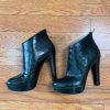 CHIARA FERRAGNI Made In Italy Deep Green Leather High Heels Booties Size 8
