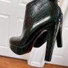 CHIARA FERRAGNI Made In Italy Deep Green Leather High Heels Booties Size 8