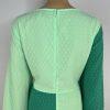 Asos design Textured Twist Maxi Dress 14 Green Bubble Long Sleeves Scoop Neck