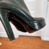CHIARA FERRAGNI Made In Italy Deep Green Leather High Heels Booties Size 8