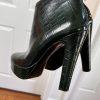 CHIARA FERRAGNI Made In Italy Deep Green Leather High Heels Booties Size 8