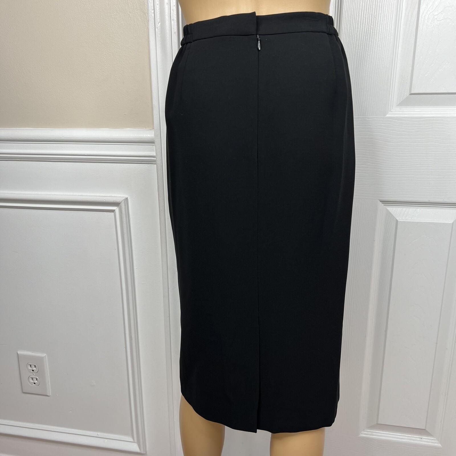New KASPER 3PC Red Black Polyester Lined Cocktail Skirt Suit Size  14W Twill