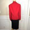 New KASPER 3PC Red Black Polyester Lined Cocktail Skirt Suit Size  14W Twill